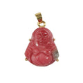 Red Buddha Jade Gold plated O-169 - DLUXCA