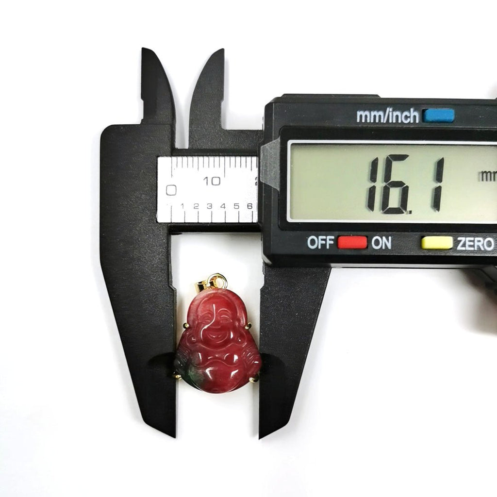 Red Buddha Jade Gold plated O-169 - DLUXCA