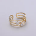 Ring Setting, Gold Ring Accessories, Pearl Ring Empty Holder, Jewelry DIY, Jewelry Making, Ring Base, Minimalist Ring Supply, K-869 - DLUXCA