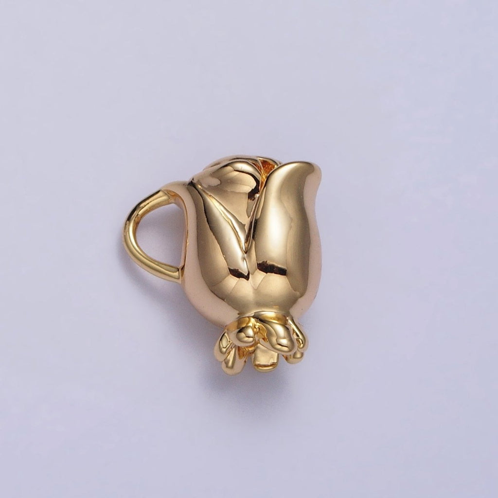 Rose Flower Themed Cup Add-On Charm in Gold & Silver | AC119
