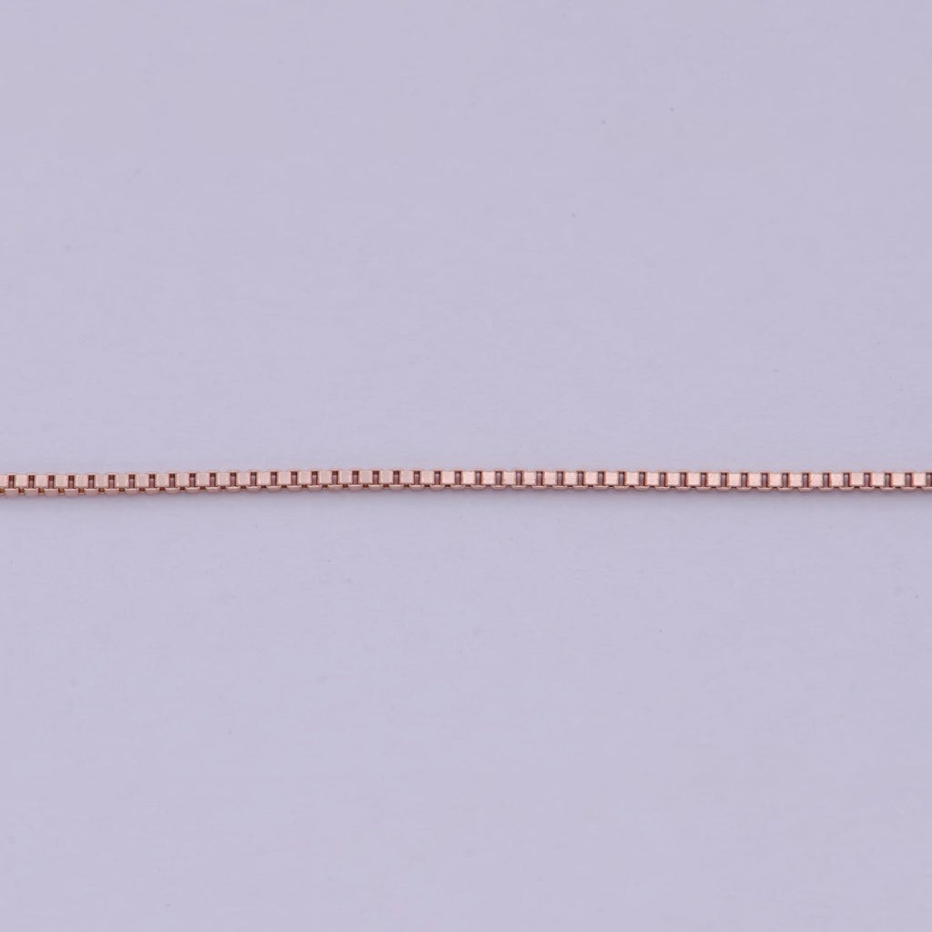 Rose Gold Box Chain Necklace 0.7mm, Delicate Dainty Layered Necklace, Everyday Necklace, Simple chain, Minimalist | WA-522 Clearance Pricing - DLUXCA