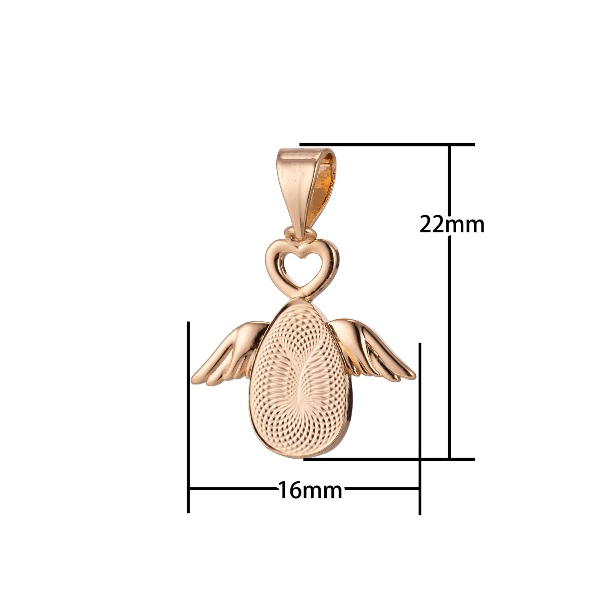 Rose Gold egg Charm Angel Wings Charm, 18K Gold plated Pendant Dainty Egg with Wings Necklace Charm for Jewelry Making H-875 - DLUXCA