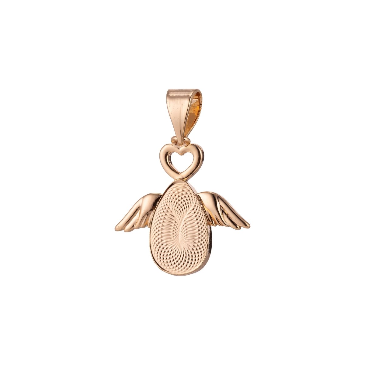 Rose Gold egg Charm Angel Wings Charm, 18K Gold plated Pendant Dainty Egg with Wings Necklace Charm for Jewelry Making H-875 - DLUXCA