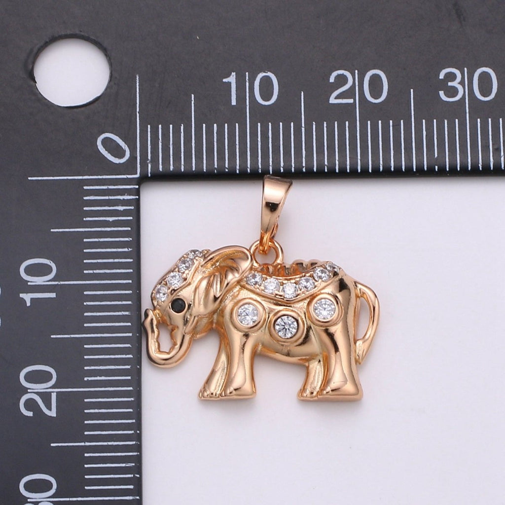Rose Gold Elephant Gold plated Pendants J-118 - DLUXCA
