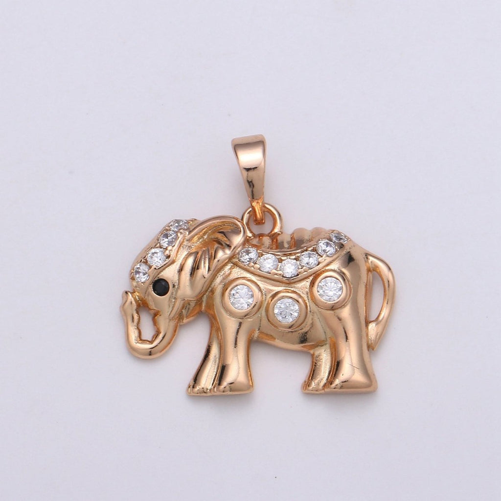 Rose Gold Elephant Gold plated Pendants J-118 - DLUXCA