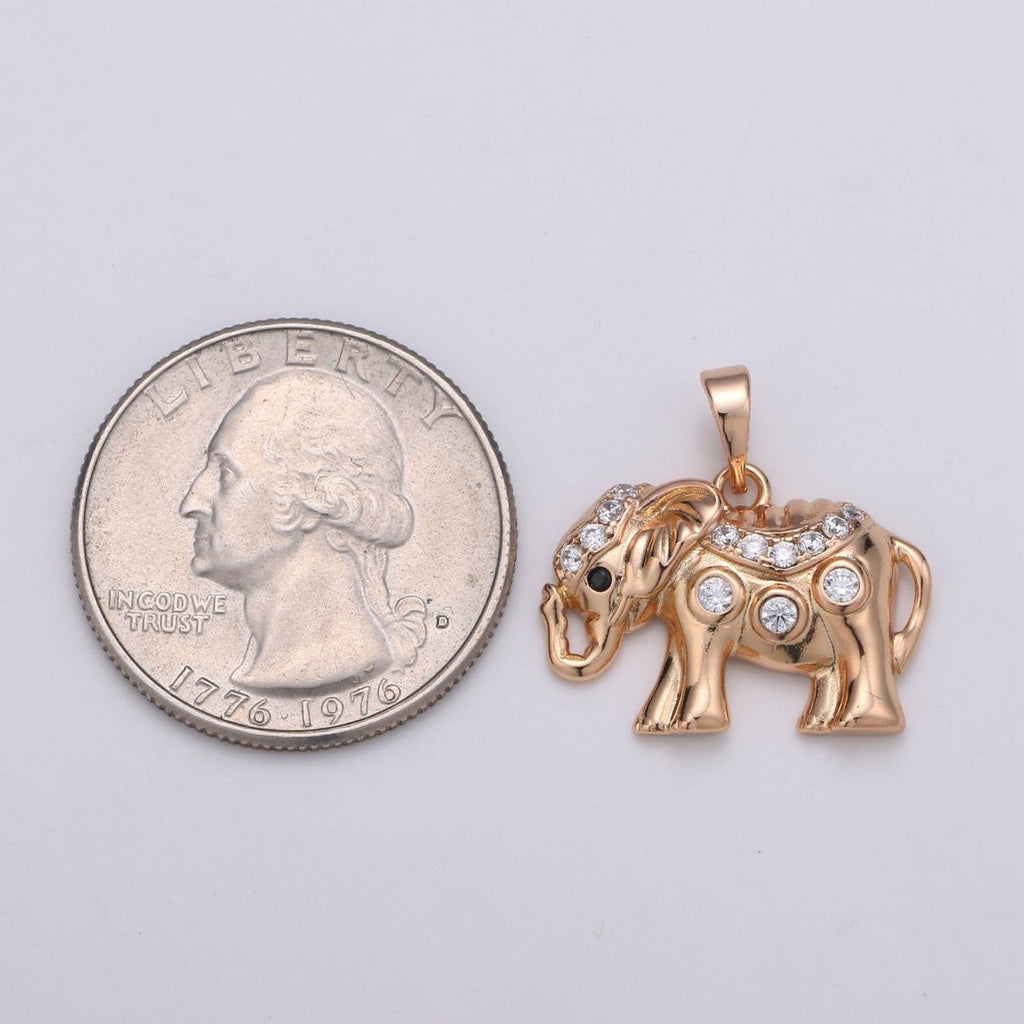 Rose Gold Elephant Gold plated Pendants J-118 - DLUXCA