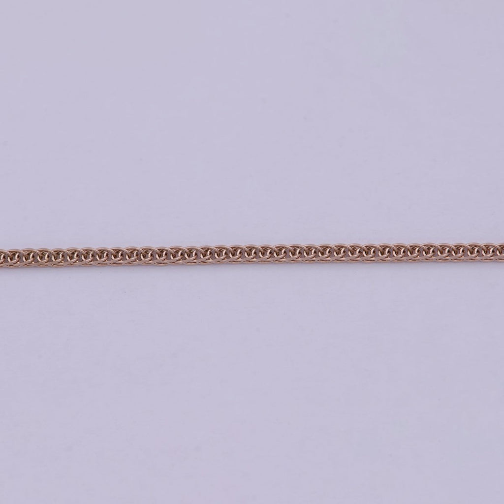 Rose Gold Fox Tail Chain Necklace - 18K Gold Plated Foxtail Chain - Dainty 1.4mm Layering 20 Inch Ready To Wear Chain with Spring Ring | WA-515 Clearance Pricing - DLUXCA
