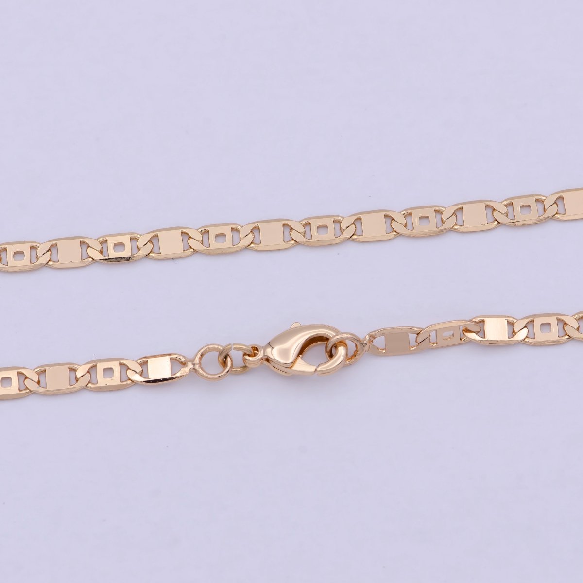 Rose Gold Mariner Link Chain Necklace, Rose Gold plated Mariner Necklace, Anchor Link Chain Necklace 17.5 Inch | WA-804 Clearance Pricing - DLUXCA