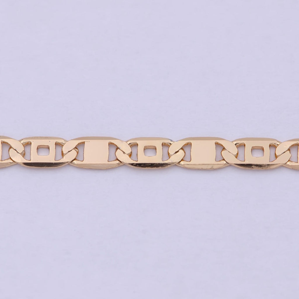 Rose Gold Mariner Link Chain Necklace, Rose Gold plated Mariner Necklace, Anchor Link Chain Necklace 17.5 Inch | WA-804 Clearance Pricing - DLUXCA