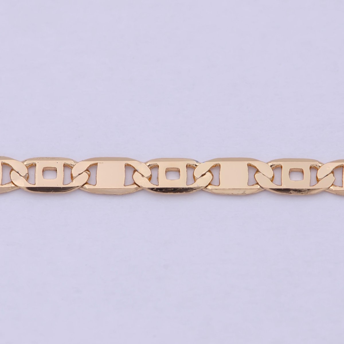 Rose Gold Mariner Link Chain Necklace, Rose Gold plated Mariner Necklace, Anchor Link Chain Necklace 17.5 Inch | WA-804 Clearance Pricing - DLUXCA