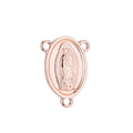 Rose Gold Rosary Centerpiece, Rosary Medal Part, Sacred Heart, Rosary Making Supply, Necklace Pendant, Findings for Jewelry Making F-189 - DLUXCA