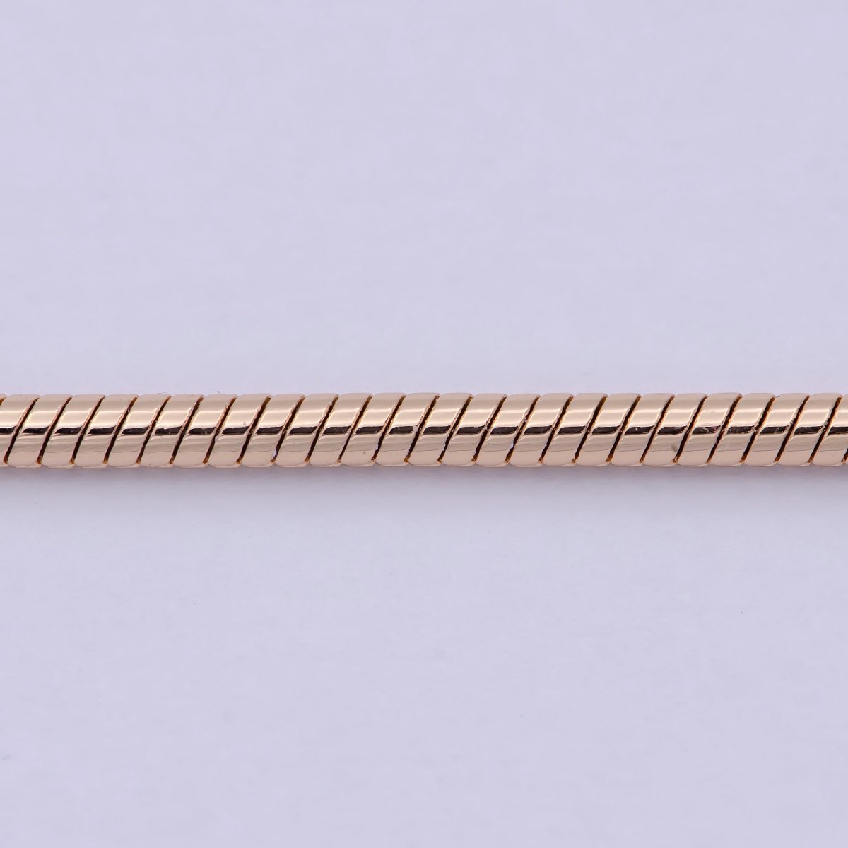 Rose Gold Round Snake Chain Omega Chain Necklace, 18K Gold plated 2.4mm Width Finished Chain, Layering 19.7 Inch Omega Necklace with Lobster Clasps | WA-823 Clearance Pricing - DLUXCA
