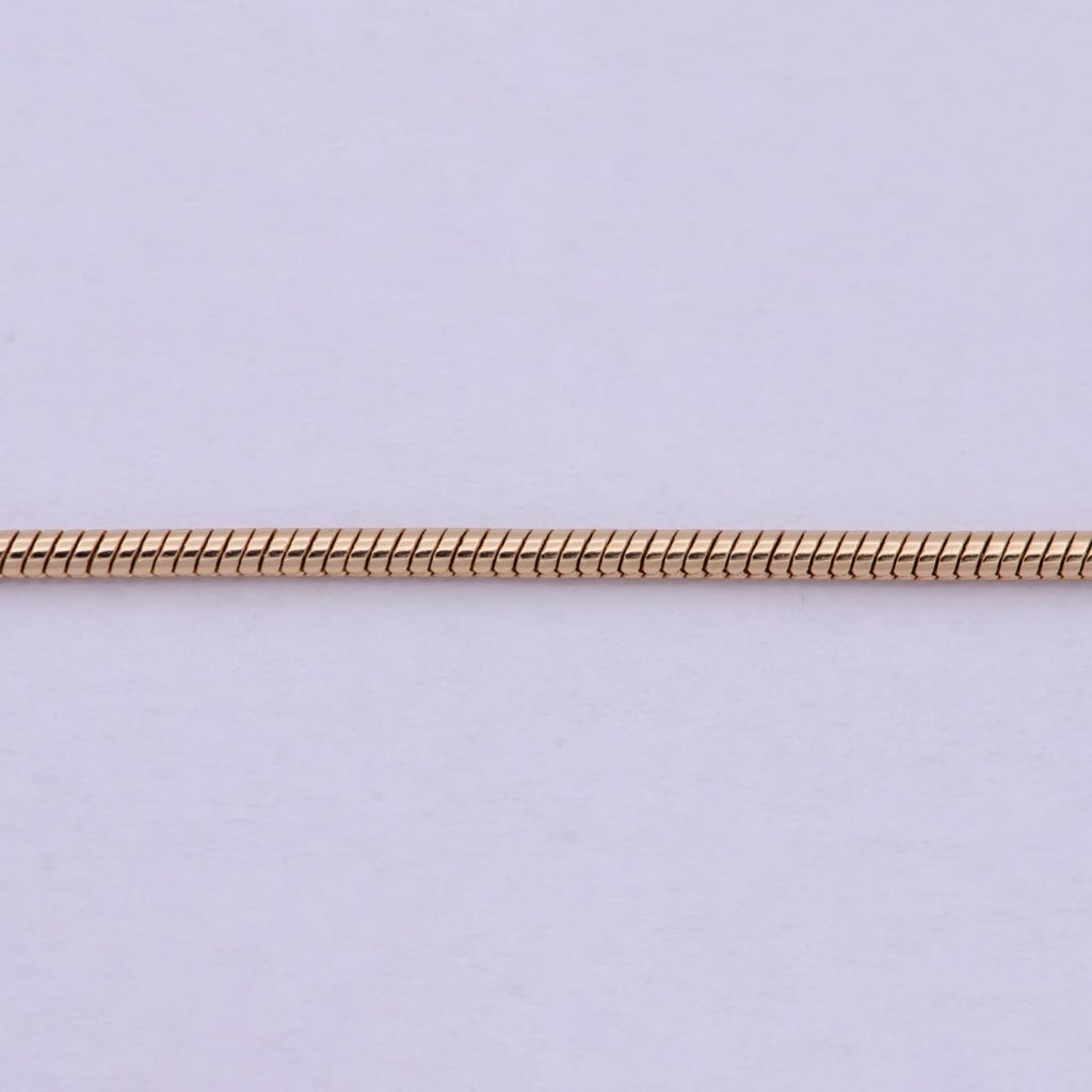 Rose Gold Round Snake Chain Omega Necklace, 18K Gold plated 1.8mm Width Finished Chain, Layering 19.7 Inch Omega Necklace with Lobster Clasps | WA-618 Clearance Pricing - DLUXCA