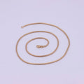Rose Gold Round Snake Chain Omega Necklace, 18K Gold plated 1.8mm Width Finished Chain, Layering 19.7 Inch Omega Necklace with Lobster Clasps | WA-618 Clearance Pricing - DLUXCA