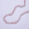 Rose Quartz Beaded Necklace - Chip Necklace Healing Crystals, Gemstone Necklace, Handmade Jewelry, Crystal Necklace | WA-637 Clearance Pricing - DLUXCA