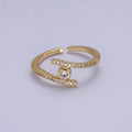 Round Bezel Set Cubic Zirconia Gold plated Band For Stackable Jewelry S-537 - DLUXCA