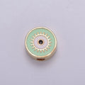 Round Evil Eye Bead, 10mm Evil Eye Beads, Side Drilled Black, Blue, Pink, Green, White Enamel B-760 to B-764 - DLUXCA