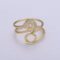 Safety pin ring Cz Swirl ring Eternity ring Eternity band Fashion ring Safety pin jewelry Gold ring Stacking ring US Size 6 Ring O-277 - DLUXCA