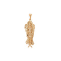 Saint Michael the Archangel Pendant 18k Gold plated St Michael The Archangel Miniature Charm Patron Saint of Soldiers Police 36x11mm I-210 - DLUXCA
