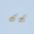 Shell Pearl Heart Drop Stud Earrings in Gold & Silver | AE932 AE963 
