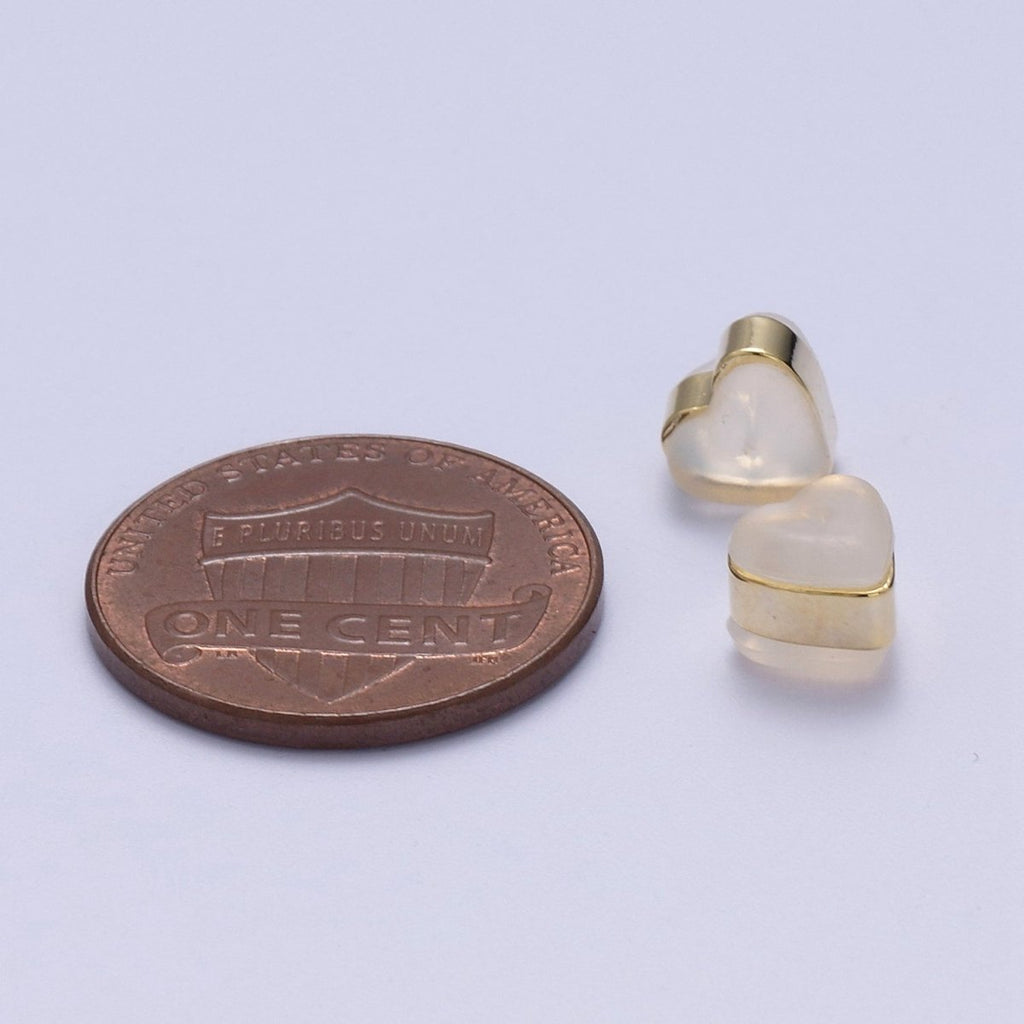 Silicone Earring Backs Replacements Soft Clear Earring Backs, Heart Shaped Locking Earring Backs Silicone Earring Backs Stopper for Earring Jewelry Finding K-227 - DLUXCA