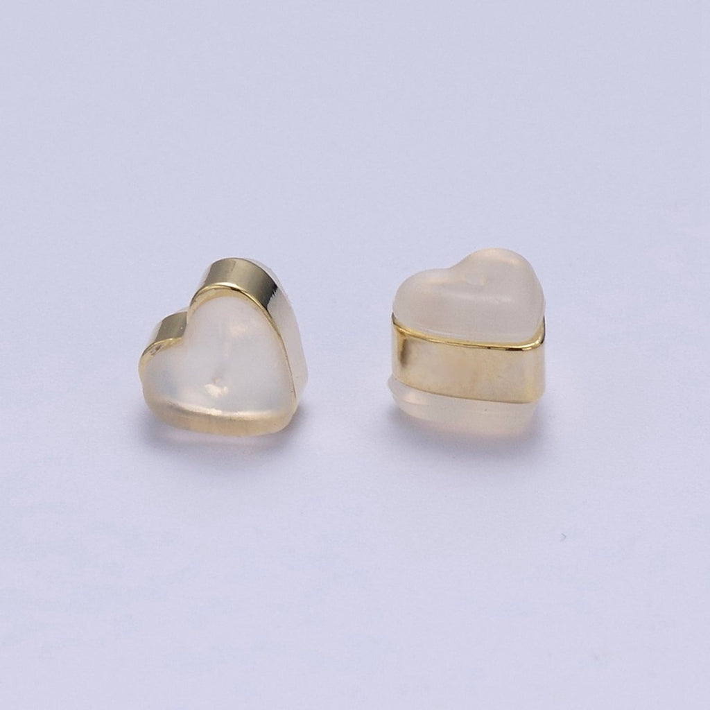 Silicone Earring Backs Replacements Soft Clear Earring Backs, Heart Shaped Locking Earring Backs Silicone Earring Backs Stopper for Earring Jewelry Finding K-227 - DLUXCA