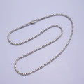 Silver Box Chain Necklace - Unisex 2mm Waterproof Box Necklace, Minimalist Gifts for Men, Women Ready to Wear Chain for Gift | WA-1547 Clearance Pricing - DLUXCA