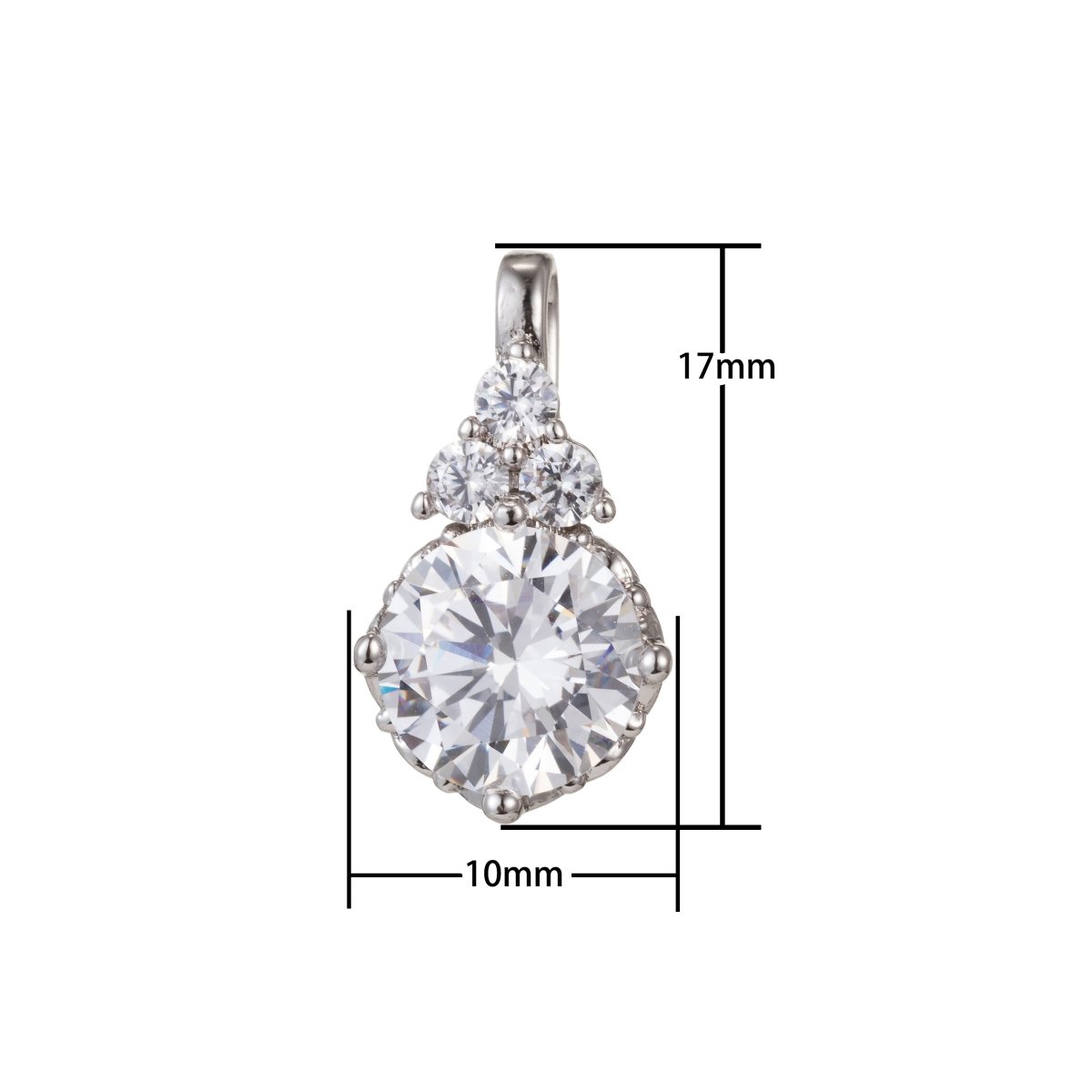 Silver Crystal Gold plated Round Pendants I-921 - DLUXCA