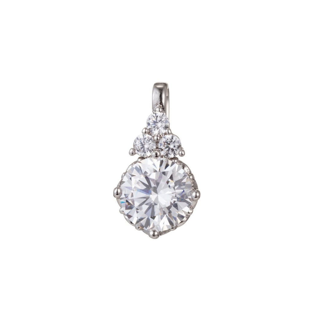 Silver Crystal Gold plated Round Pendants I-921 - DLUXCA