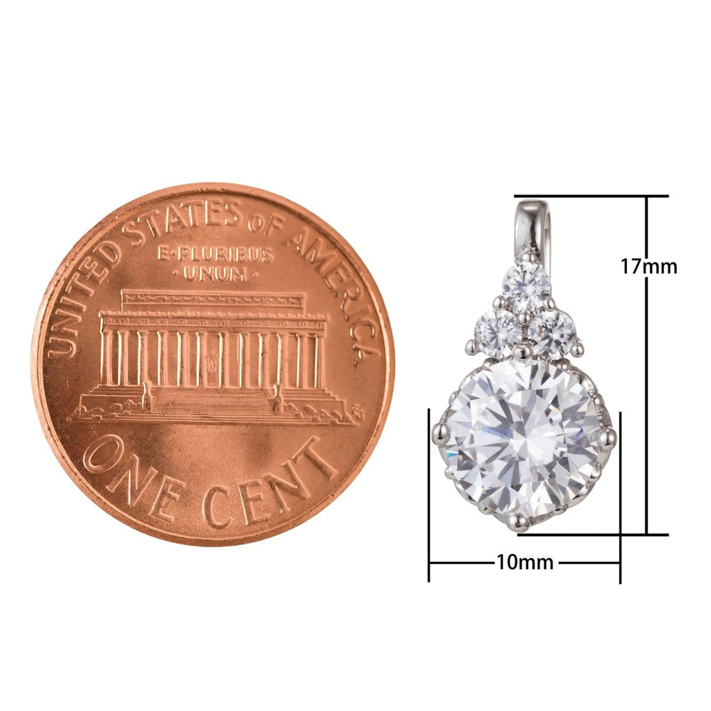 Silver Crystal Gold plated Round Pendants I-921 - DLUXCA