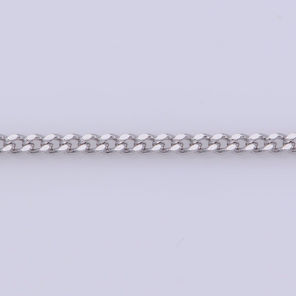 Silver Curb Chain Necklace, Dainty Silver Necklace, Dainty Finished Silver Chain 18 inch 0.8mm Ready to wear Silver Chain | WA-237 Clearance Pricing - DLUXCA