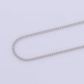 Silver Curb Chain Necklace, Dainty Silver Necklace, Dainty Finished Silver Chain 18 inch 0.8mm Ready to wear Silver Chain | WA-237 Clearance Pricing - DLUXCA