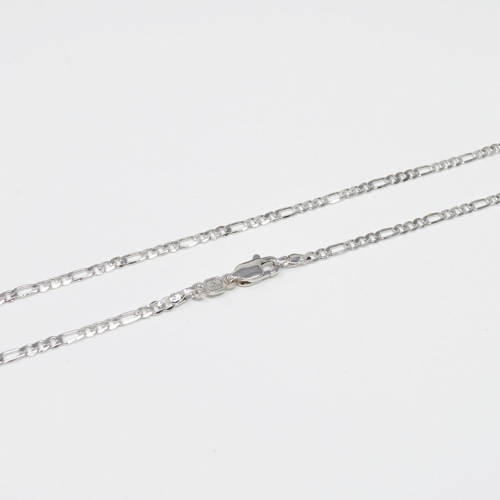Silver Figaro Chain 20 inch Figaro Necklace with lobster clasp 2.5mm Figaro for men woman | CN-1015 Clearance Pricing - DLUXCA