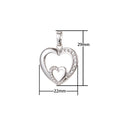 Silver Gold plated Double Heart Pendants I-476 - DLUXCA