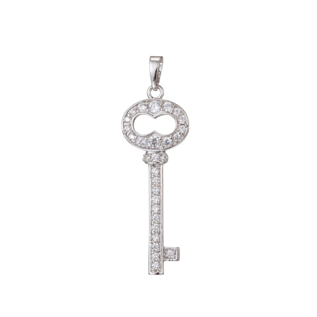 Silver Gold plated Key Pendants I-458 - DLUXCA