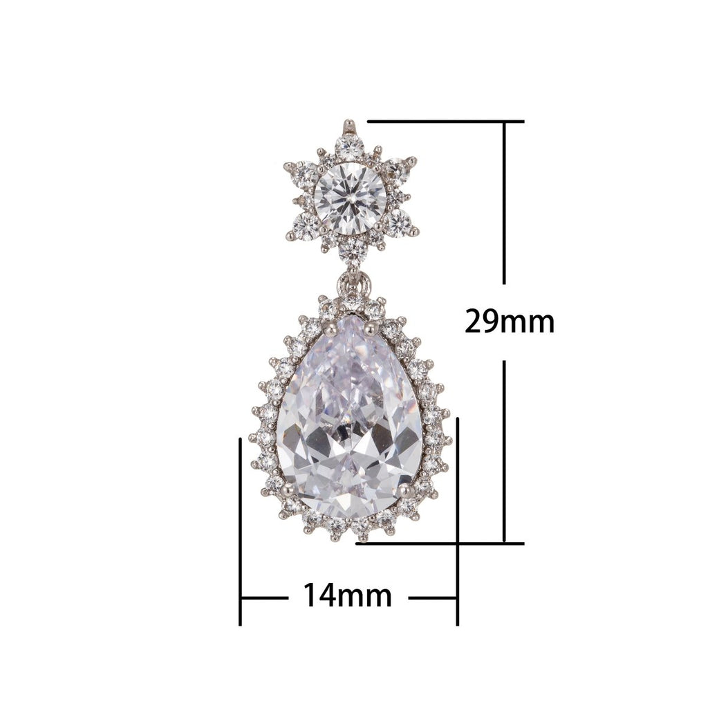 Silver Gold plated Teardrop Pendants I-208 - DLUXCA