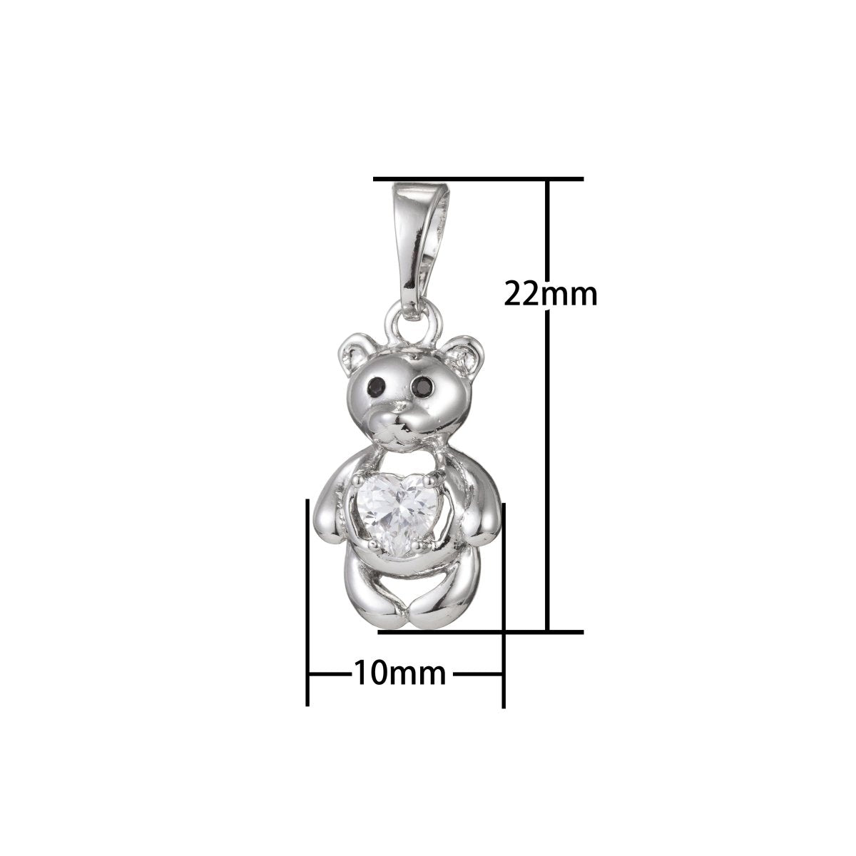Silver Gold plated Teddy Bear Pendants I-461 - DLUXCA