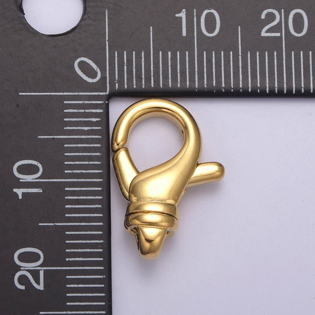 Silver / Gold Lobster Clasps - Teardrop 24K Gold plated Clasp for Jewelry Making Findings L-588 L-589 - DLUXCA