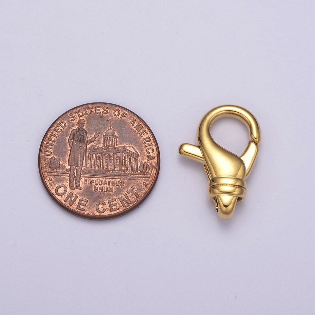 Silver / Gold Lobster Clasps - Teardrop 24K Gold plated Clasp for Jewelry Making Findings L-588 L-589 - DLUXCA