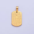 Silver / Gold Our Father Prayer Necklace Pendant Padre Nuestro Medal Spanish First Communion Gift For Girl Man I-354 I-396 - DLUXCA