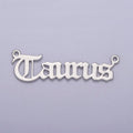 Silver Old English Font Zodiac Charms Connector for Necklace Bracelet Link Connector Astrology Necklace Charm Personalized Jewelry Wholesale ZODIAC-44 W-055~W-067 - DLUXCA