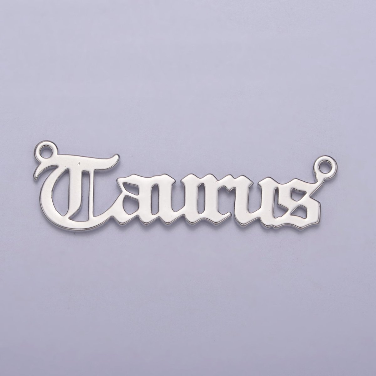 Silver Old English Font Zodiac Charms Connector for Necklace Bracelet Link Connector Astrology Necklace Charm Personalized Jewelry Wholesale ZODIAC-44 W-055~W-067 - DLUXCA