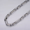Silver paperclip chain elongated rectangle chain by Yard 9.7mm Thick chain | ROLL-1192 Clearance Pricing - DLUXCA