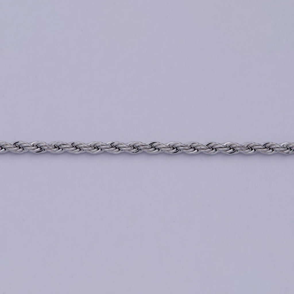 Silver Rope Chain by Yard, Gold Twisted Chain by Yard, Wholesale Roll Chain for Jewelry Making 2.2mm thickness | ROLL-595 Clearance Pricing - DLUXCA