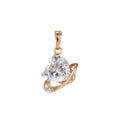 Simple Crystal Heart Gold plated Pendants I-542 - DLUXCA