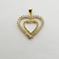 Simple Gold plated Double Heart Pendants I-766 - DLUXCA