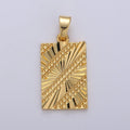 Simple Gold plated Rectangle Pendants J-101 - DLUXCA