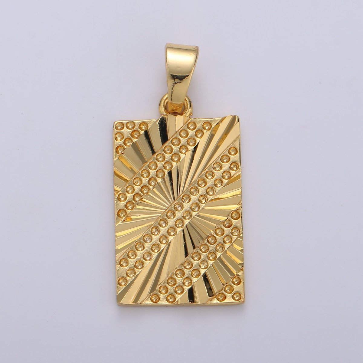 Simple Gold plated Rectangle Pendants J-101 - DLUXCA