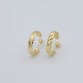 Simple Golden C Shaped Thin Plate Huggies Earrings, Plain Gold plated Simple Design Geometric Shape Daily Wear Earring Jewelry P-124 - DLUXCA