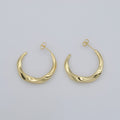 Simple Golden Crescent Model Huggies Earrings, Plain Gold plated Nature Night Object Formal/Casual Daily Wear Earring Jewelry P-117 - DLUXCA